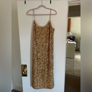 Gold Sparkle Evening Dress from Zara, size L